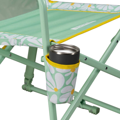 GCI Outdoor Freestyle Rocker Foldable Rocking Camp Chair, Purple Floral