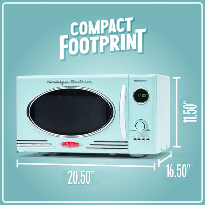 Nostalgia Retro Microwave for Countertop 0.9 cu ft Vintage Microwave, Ivory