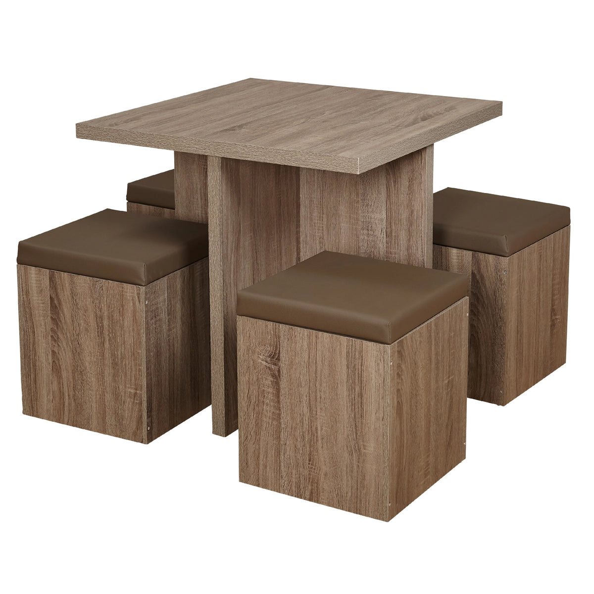Mainstays 5-Piece Dexter Dining Room/Kitchen Set with Storage Ottoman, Multiple Colors