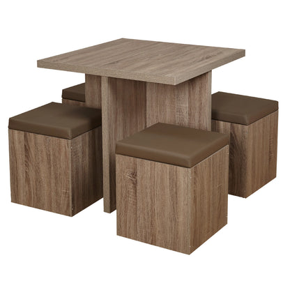 Mainstays 5-Piece Dexter Dining Room/Kitchen Set with Storage Ottoman, Multiple Colors
