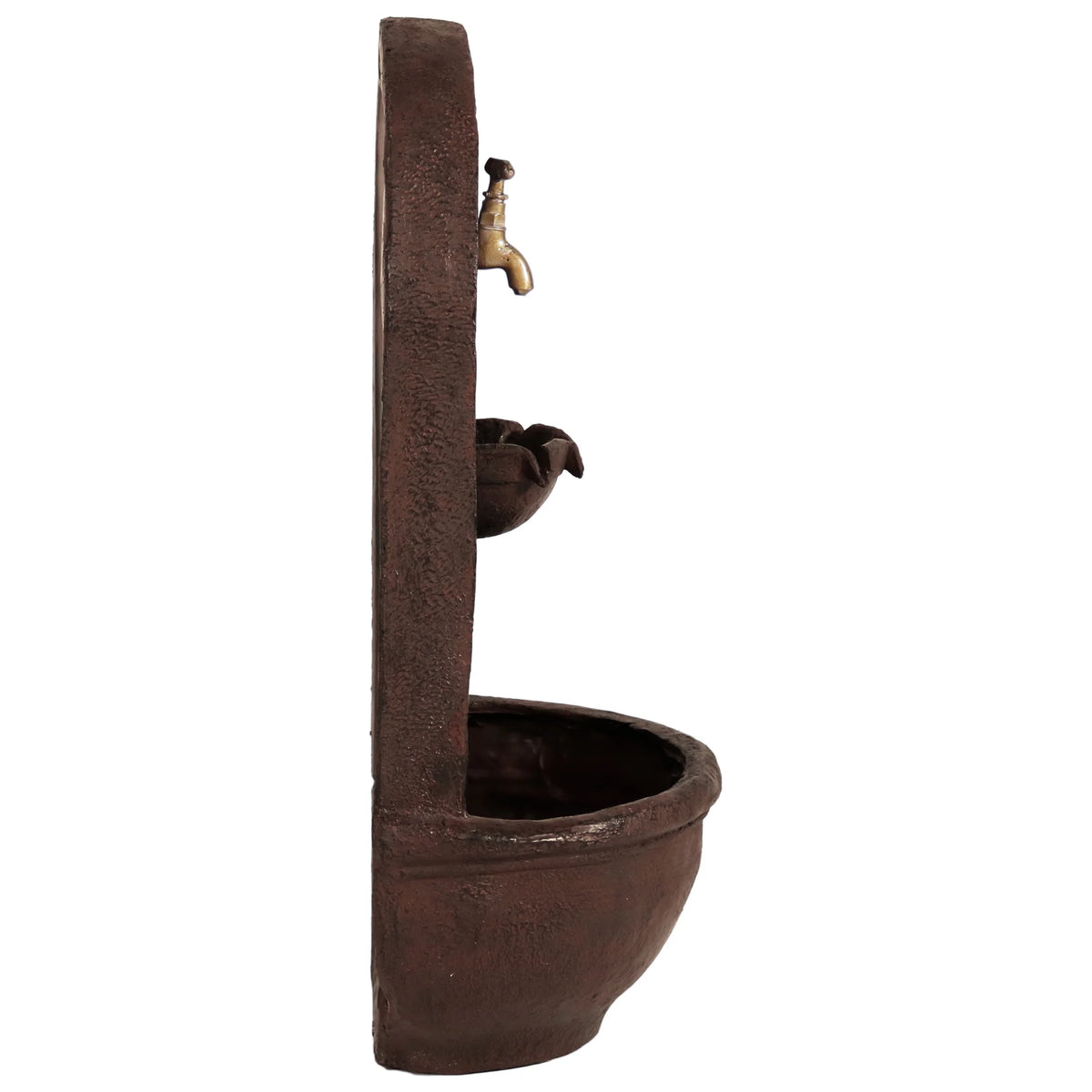 Sunnydaze Messina Polystone Outdoor Solar Wall Fountain, Bronze