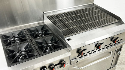 Elite Kitchen Supply 4-Burner 36" Griddle with Charbroiler