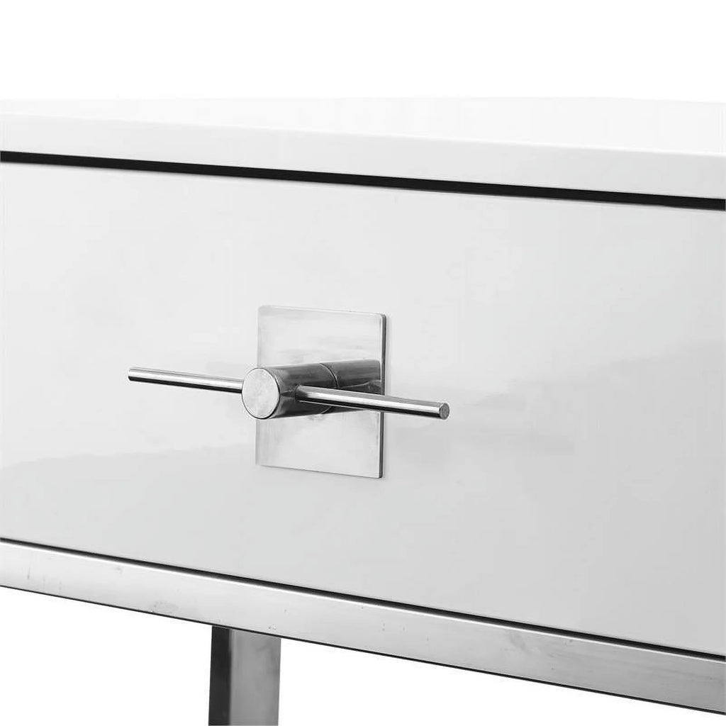 Posh Living Mano 2-Drawers Stainless Steel Base Coffee Table - Light Gray/Chrome