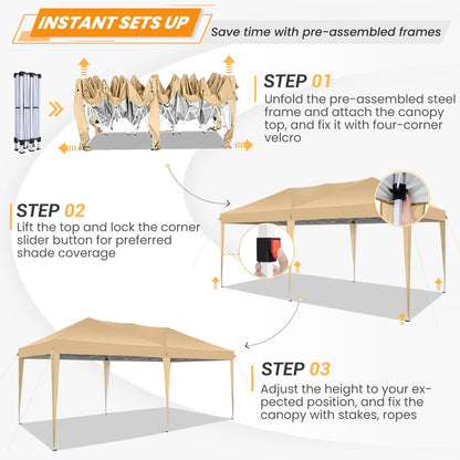 SANOPY 10'x10' EZ Pop Up Canopy Tent Outdoor Party Instant Shelter Portable Folding Beach Canopy with 4 Sandbag & Carrying Bag, Black