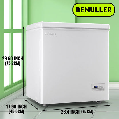 DEMULLER 3.5 Cu. ft Chest Freezer Small Freezers with Top Open Door Freestanding Black