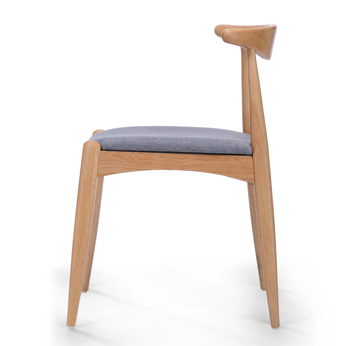 GDF Studio Virgil Mid Century Modern Fabric Upholstered Dining Chairs, Set of 2, Charcoal and Walnut