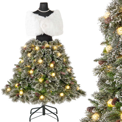Costway 5 FT Artificial Mannequin Tree with 465 Branch Tips 50 Warm White LED Lights