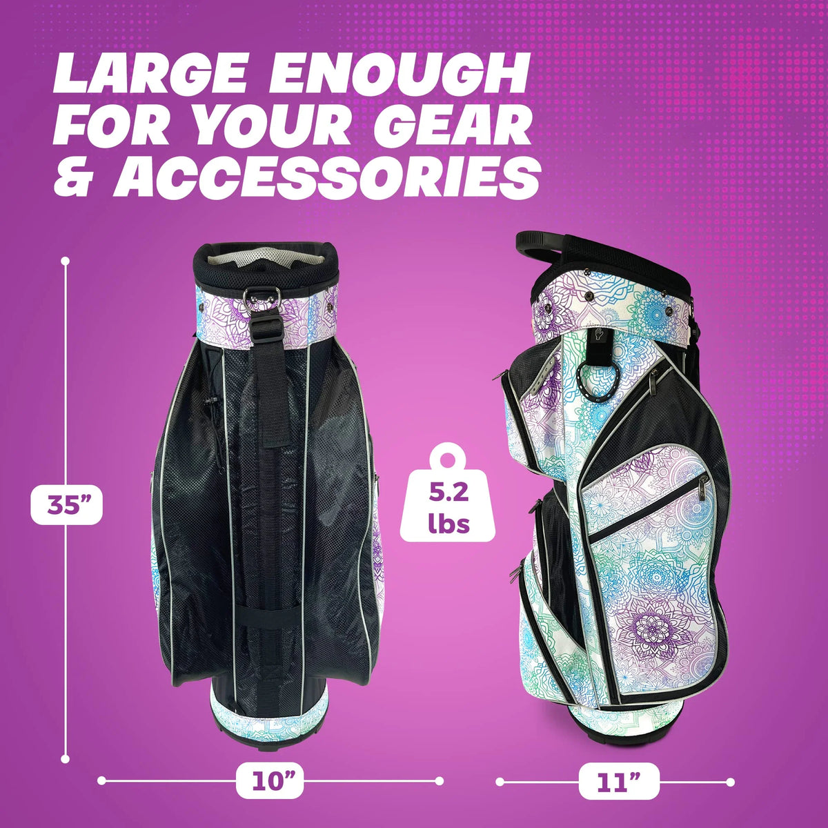 Womens Golf - Taboo Fashions 14 Way Lightweight Ladies Cart Bag (Posh Pink)