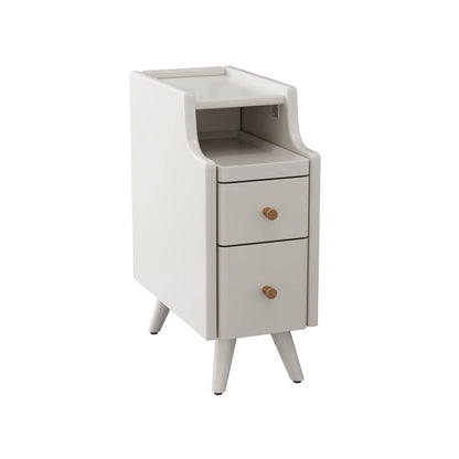 Small Nightstand,Solid Wood Nightstand with Drawers, Walnut Bedside Table for Bedroom