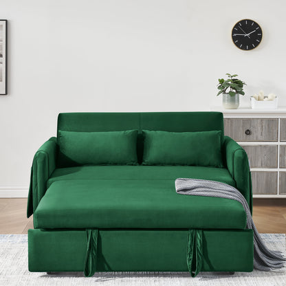 Convertible Sofa Bed,3 in 1 Sleeper Sofa with 2 Pillows and Adjustable Backrest for Living Room Office,Black