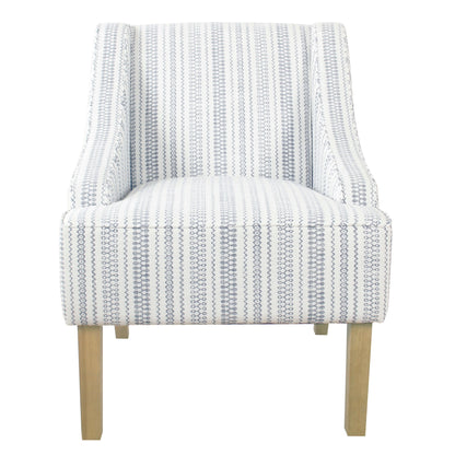 HomePop Classic Swoop Accent Chair - Blue and White Damask