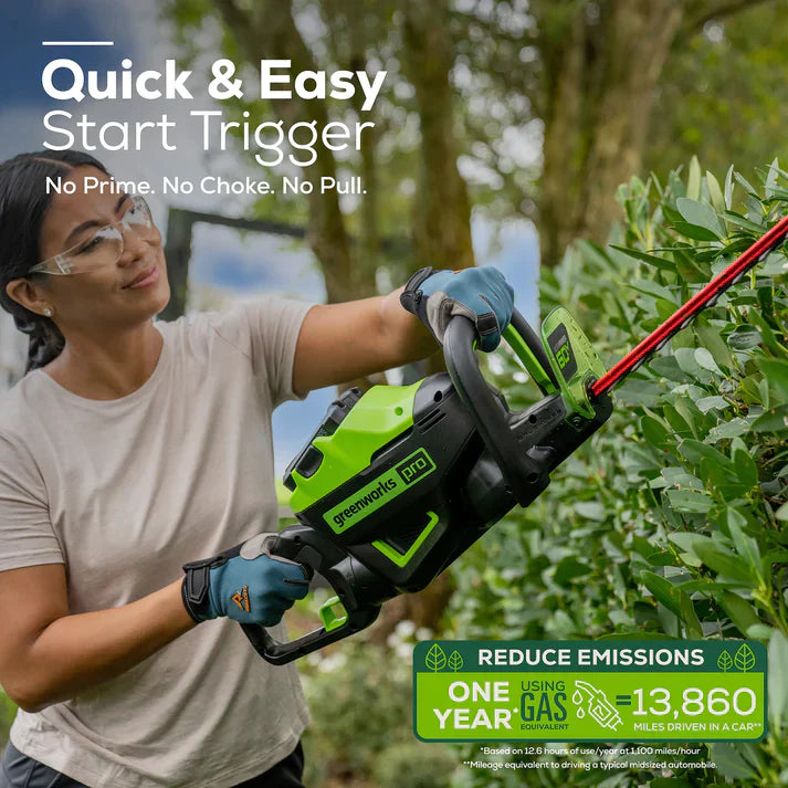 Greenworks 60V 26" Cordless Battery Hedge Trimmer with 2.0Ah Battery & Charger