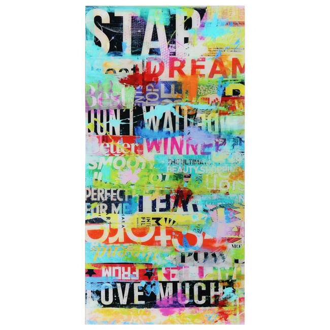 Empire Art Direct Blue Splash Frameless Free Floating Tempered Glass Panel Graphic Wall Art, 72" x 36", Ready to Hang