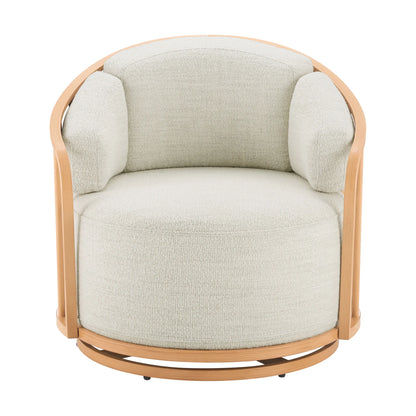 Better Homes & Gardens Lillian Swivel Birdcage Accent Chair, Cream Linen
