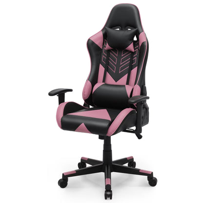 Magshion Ergonomic Gaming Chair, Comfortable Gaming Chair, Computer Chair Leather Desk Chair Adjustable Swivel Gaming Office Chair, Blue