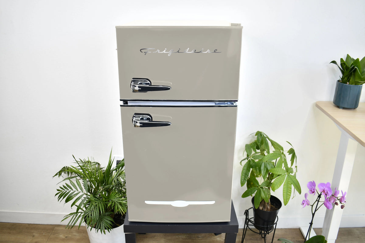 Frigidaire, 3.1 Cu. Ft. 2 Door Retro Compact Refrigerator , Built-In Side Bottle Opener, Cream