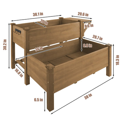 PETSCOSSET Large Raised Garden Bed Outdoor Wooden Planter Box with Legs for Gardening