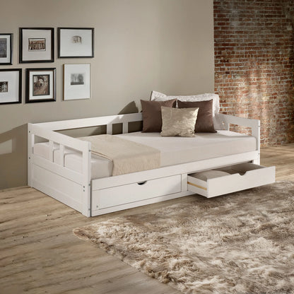 Melody Twin to King Extendable Day Bed with Storage White