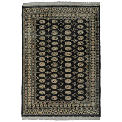 Pakistani Hand Knotted Rug Collection, Classic Bukhara Cumra Black