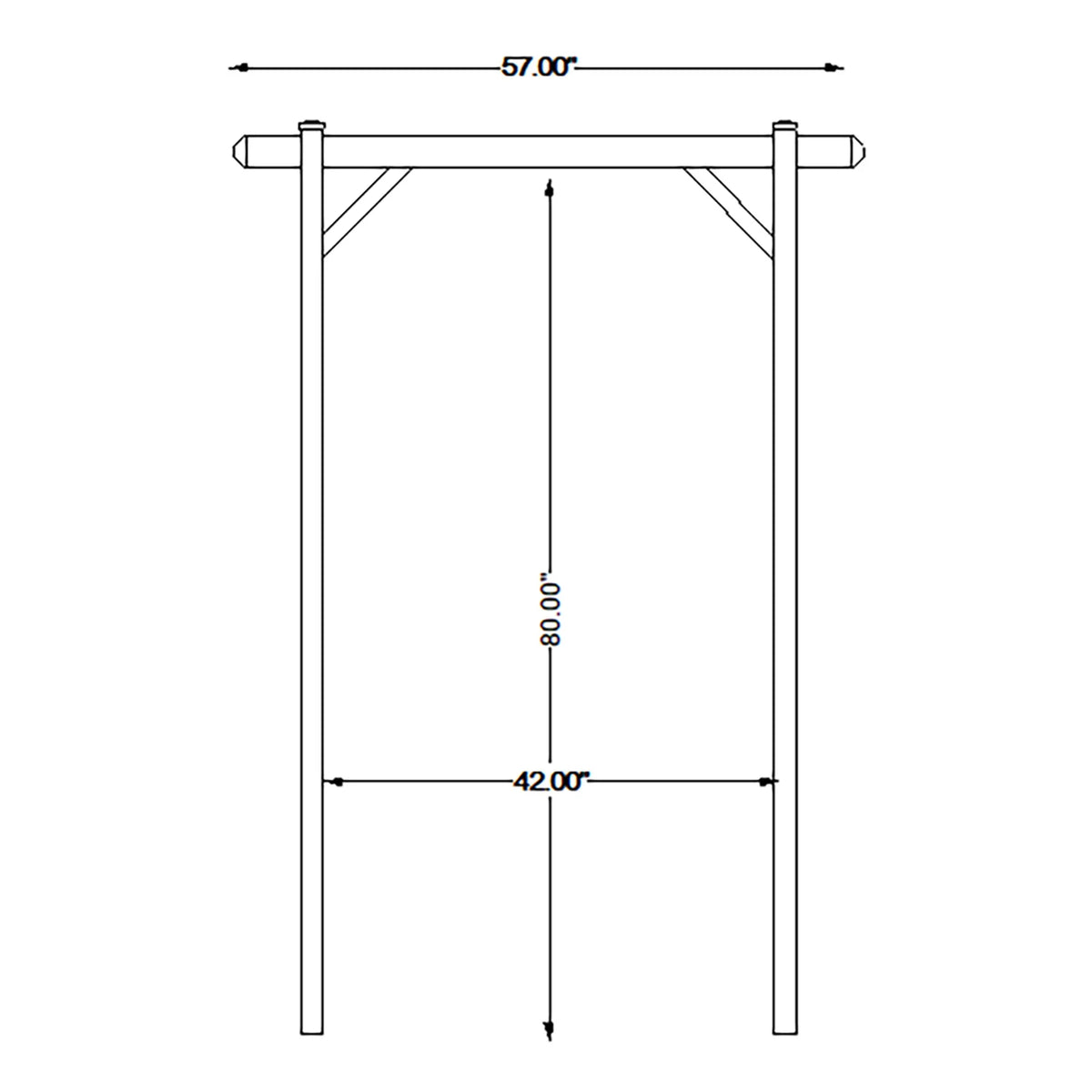 Dura-Trel Elmwood Arbor 57" x 84" PVC Outdoor Garden Arch Lattice Trellis