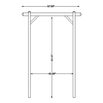 Dura-Trel Elmwood Arbor 57" x 84" PVC Outdoor Garden Arch Lattice Trellis