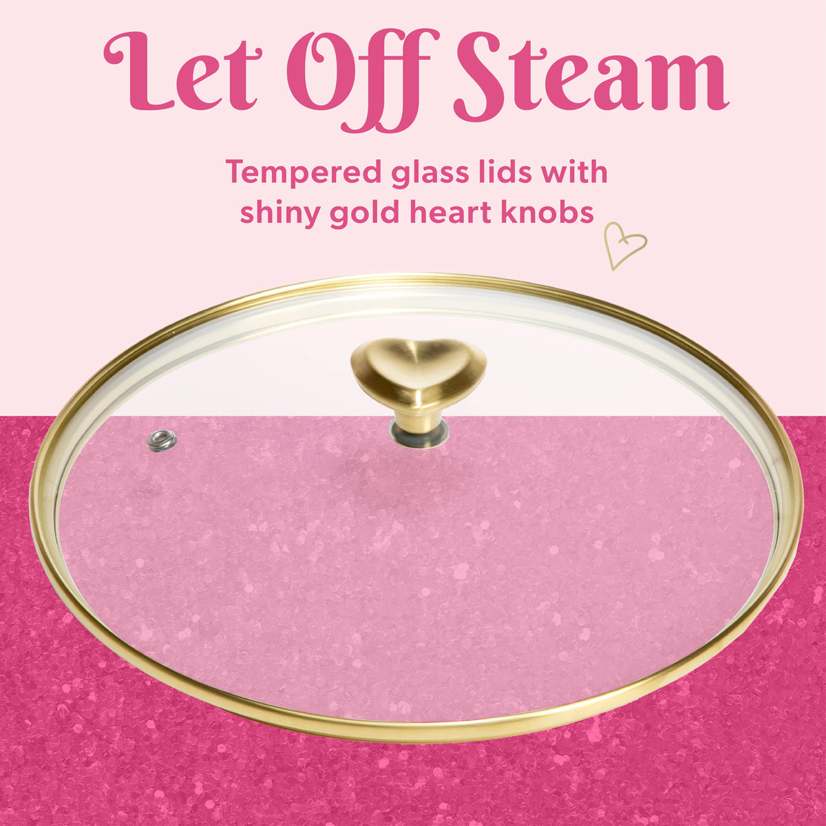 Paris Hilton 10-Piece Ceramic Nonstick Cast Aluminum Cookware Set, Clean Ceramic? Coating, Faceted Pink Design