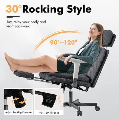Solfway Criss Cross Chair with Wheels & Flip-up Arms, Executive Office Chair with Foot Rest, Swivel Cross Legged Office Chair, White Corduroy Fabric Comfy Computer Desk Chair, Vanity Chair for Home