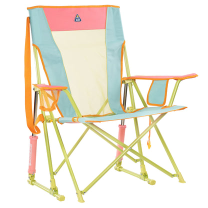 GCI Outdoor Comfort Pro Rocker Foldable Rocking Camp Chair, Blush