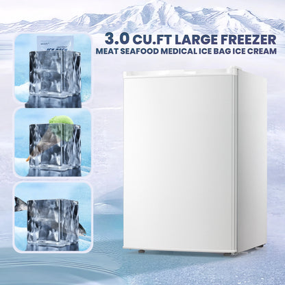 Electactic Upright Freezer, Energy Saving 3.0 Cu.ft Single Door Compact Upright Freezer with Reversible Door(Black)