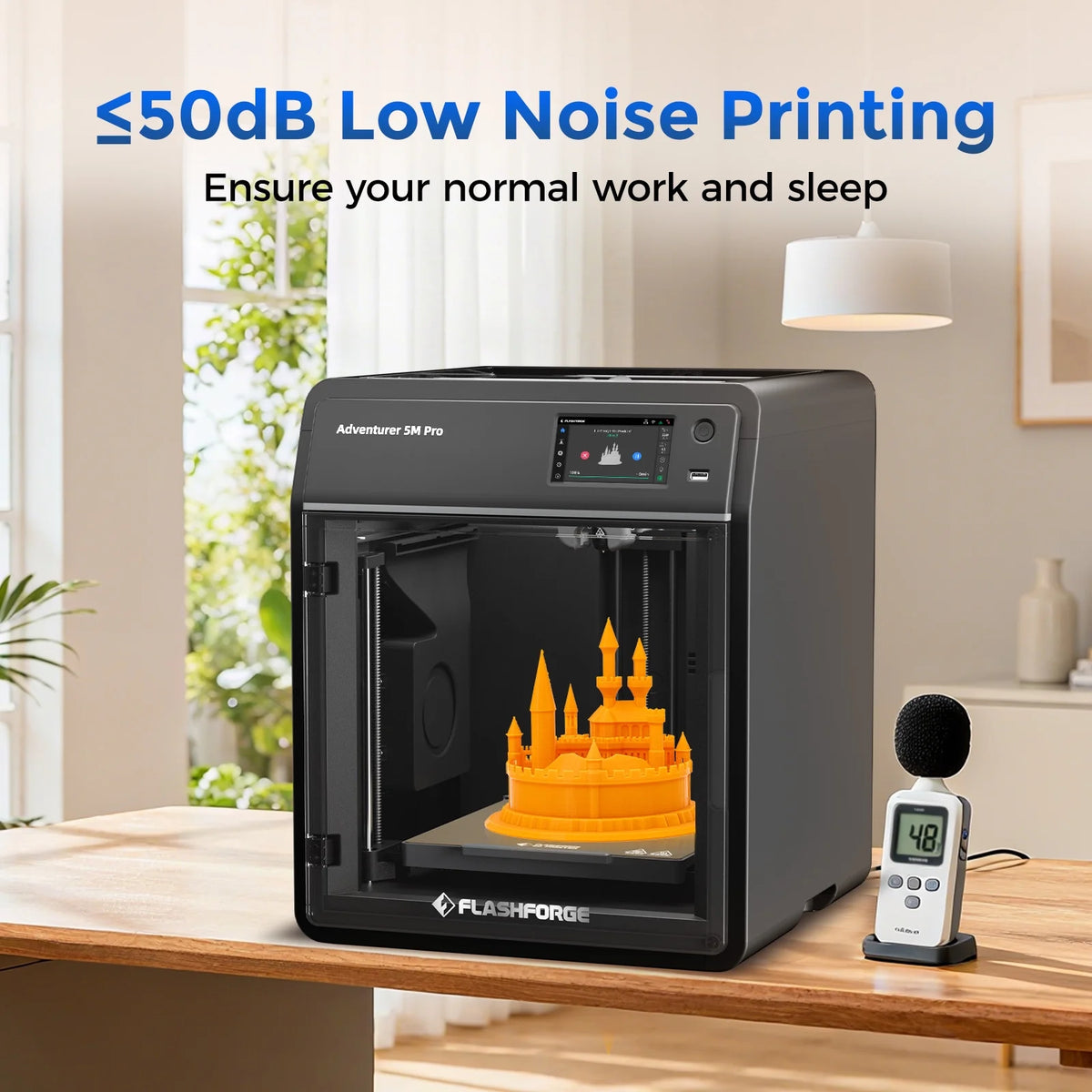 Flashforge 3D Printer Adventurer 5M, 3D Printers for Beginners Home DIY, High Speed Print Size 8.7 x 8.7 x 8.7in, Black