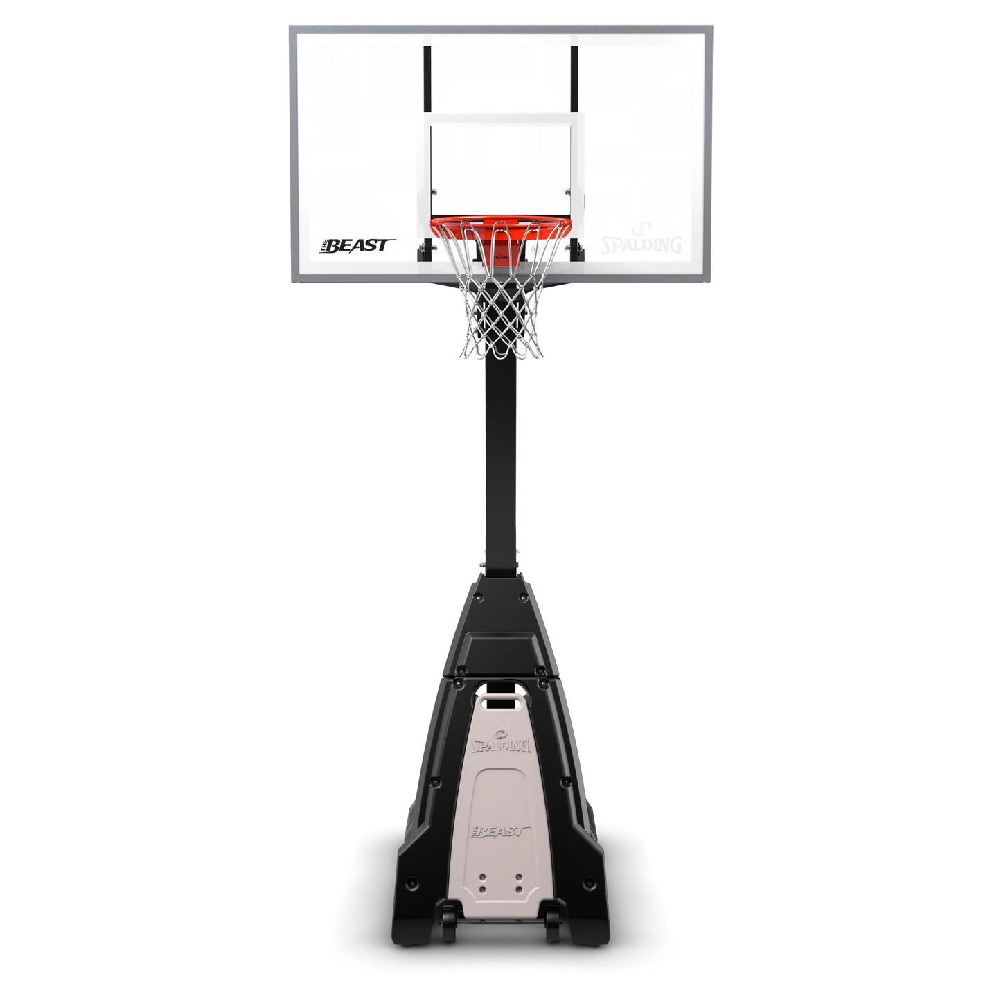 Spalding the Beast 7.5ft - 10ft Adjustable Height 60" Glass Portable Basketball System (Adult)