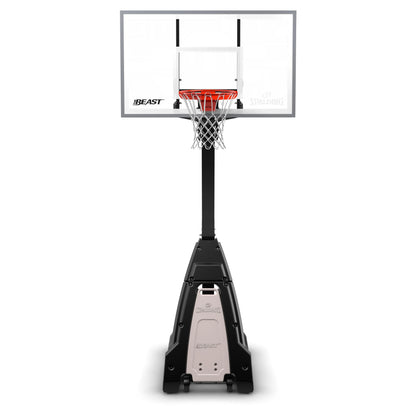 Spalding the Beast 7.5ft - 10ft Adjustable Height 60" Glass Portable Basketball System (Adult)