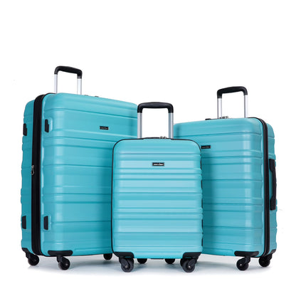 Tripcomp Hardside Luggage Set 3-Piece Set (21/25/29) Lightweight Suitcase 4-Wheeled Suitcase Set(Purple)