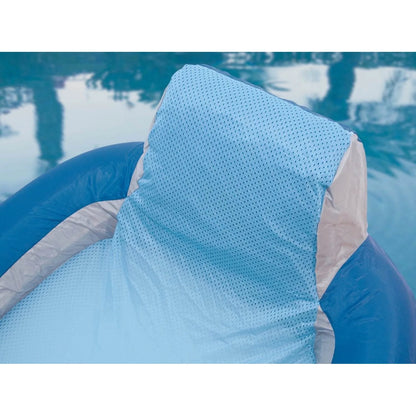 Kelsyus Floating Pool Lounger Inflatable Chair w/ Cup Holder Blue (2 Pack) 80014