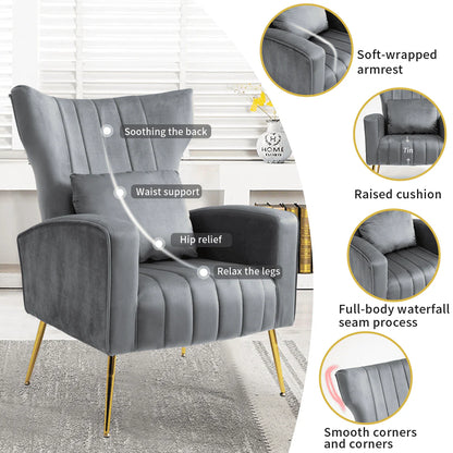 Accent Chair,Velvet Chair Room Chair Furniture for Living Room Comfy Chair for Bedroom Reading Chair Sofa Set Armchair