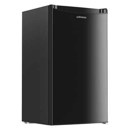 Upstreman 3.2 Cu.Ft. Mini Fridge with Freezer Single Door Small Refrigerator Adjustable Thermostat Compact Fridge with Reversible Door, Low Noise, BR321 Black
