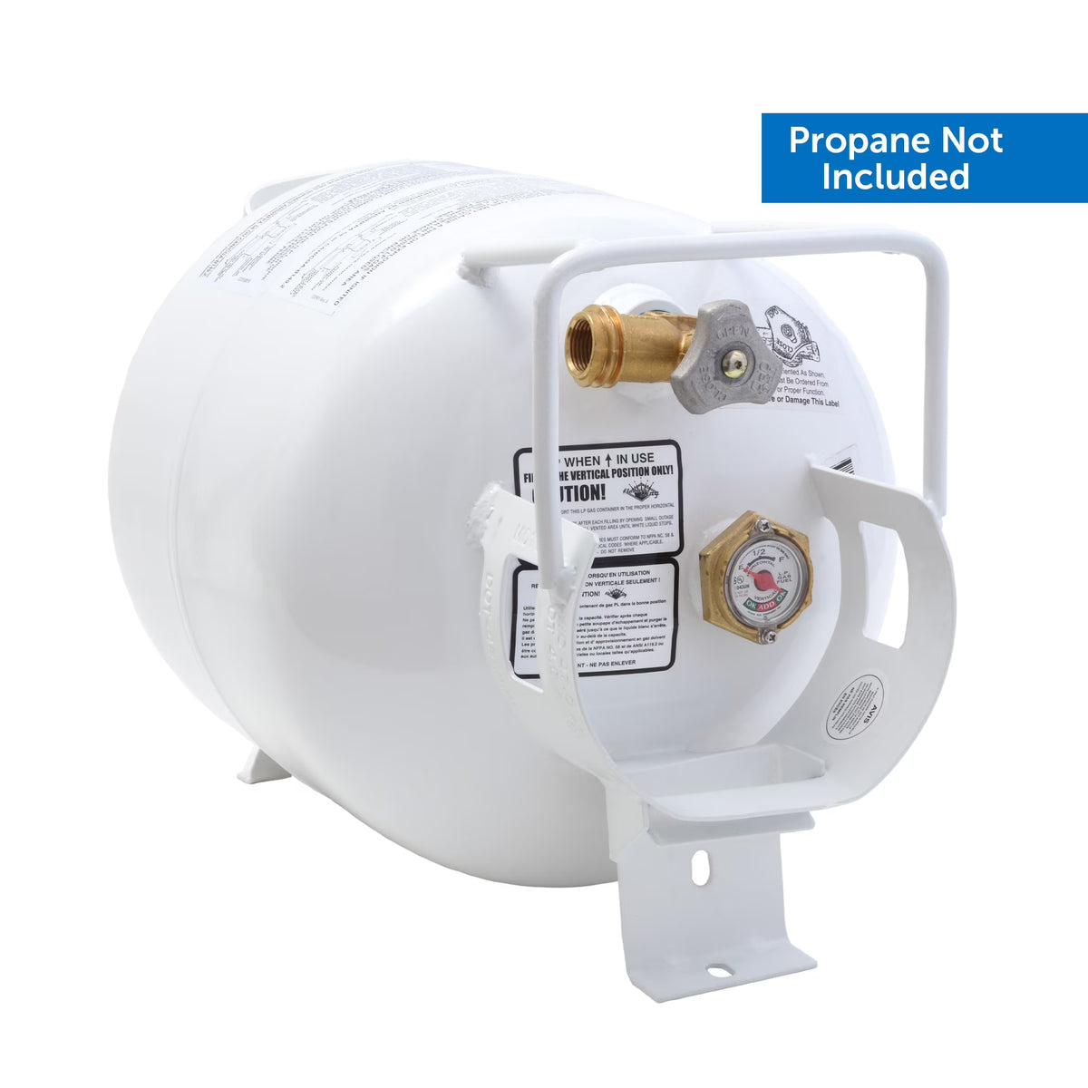 Flame King 20LB Empty Steel Horizontal Propane Tank Cylinder with OPD & Built-in Gauge