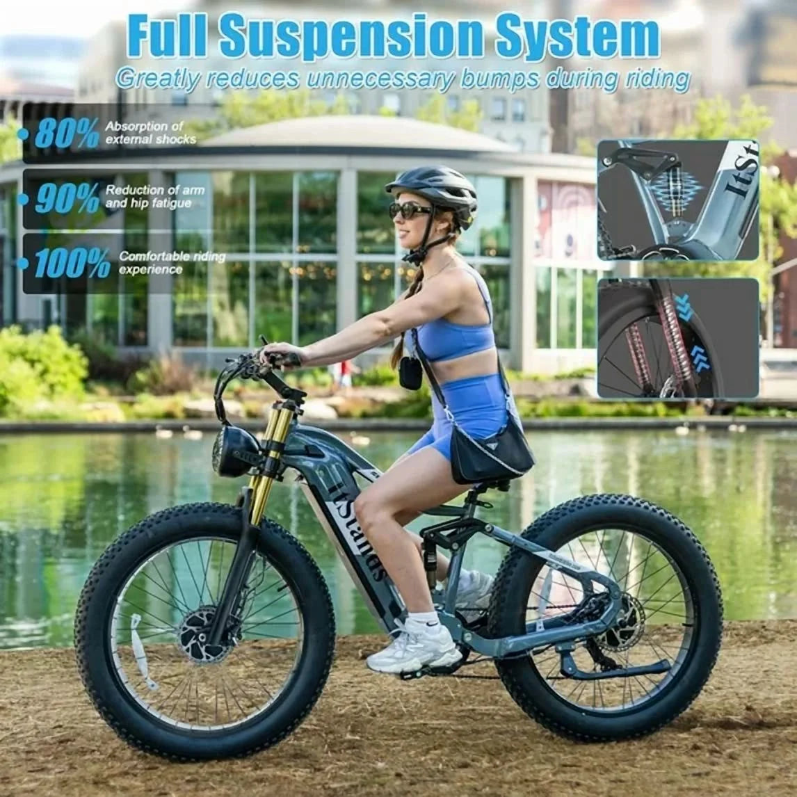 Dual Motors AWD 2000W Electric Bike for Adult 26'' UL2849 48V 30AH E-mountain bike 4.0 Fat Tire up to 35MPH&120Miles Long Range Off-road Ebike Dual Hydraulic Disc Brakes&Ful Suspension Electric Bicyc