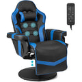 Finihen Massage Video Gaming Chair with Adjustable Height, Computer Recliner Chair for Office, Blue