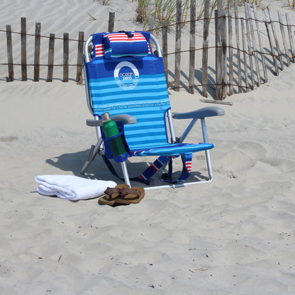 (2 pack) Ocean Zero Deluxe Backpack Chair Striped
