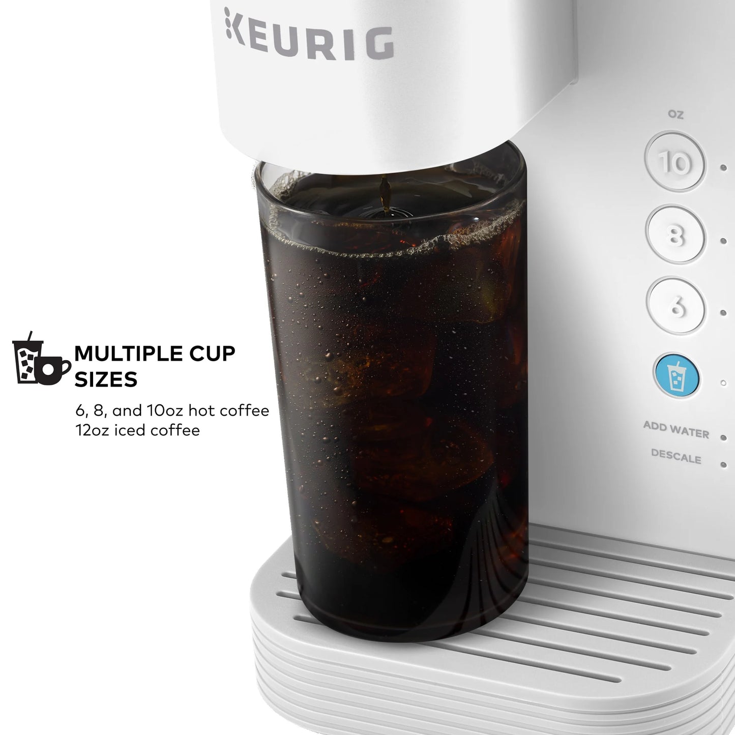 Keurig K-Iced Essentials Iced and Hot Single-Serve K-Cup Pod Coffee Maker, White