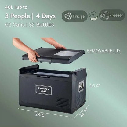 12V Car Fridge 50L 12/24V DC 110-240V AC Portable Freezer Compressor Cooler 0℉-50℉ 3-Year Warranty