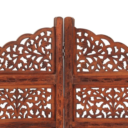 vidaXL Room Divider 4 Panel Folding Privacy Screen for Office Solid Wood Mango
