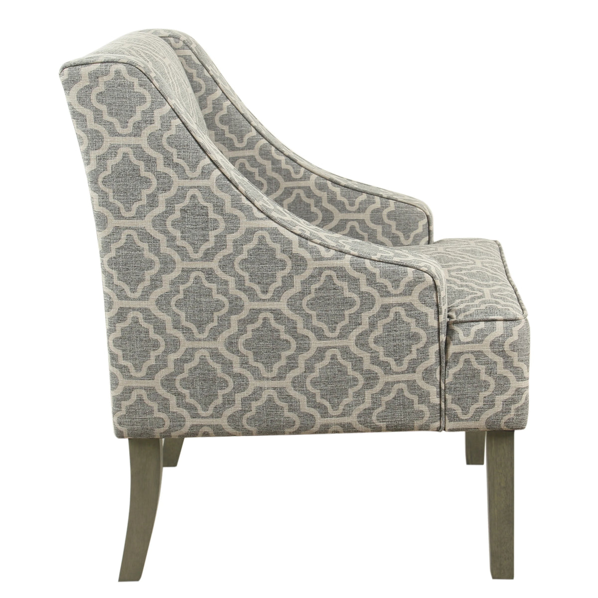 HomePop Classic Swoop Accent Chair - Blue and White Damask