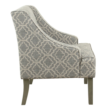 HomePop Classic Swoop Accent Chair - Blue and White Damask