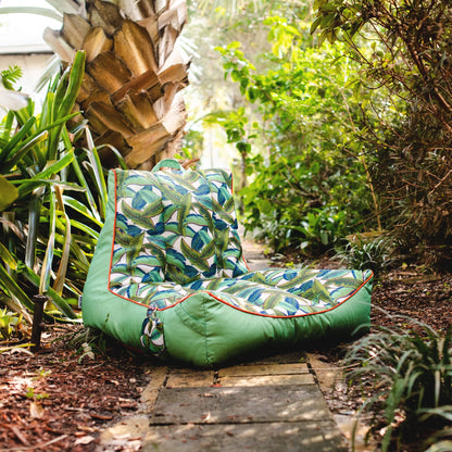 Big Joe Captain's Float No Inflation Needed Pool Lounger with Drink Holder, Tropical Hibiscus Aqua Double Sided Mesh, Quick Draining Fabric, 3 feet