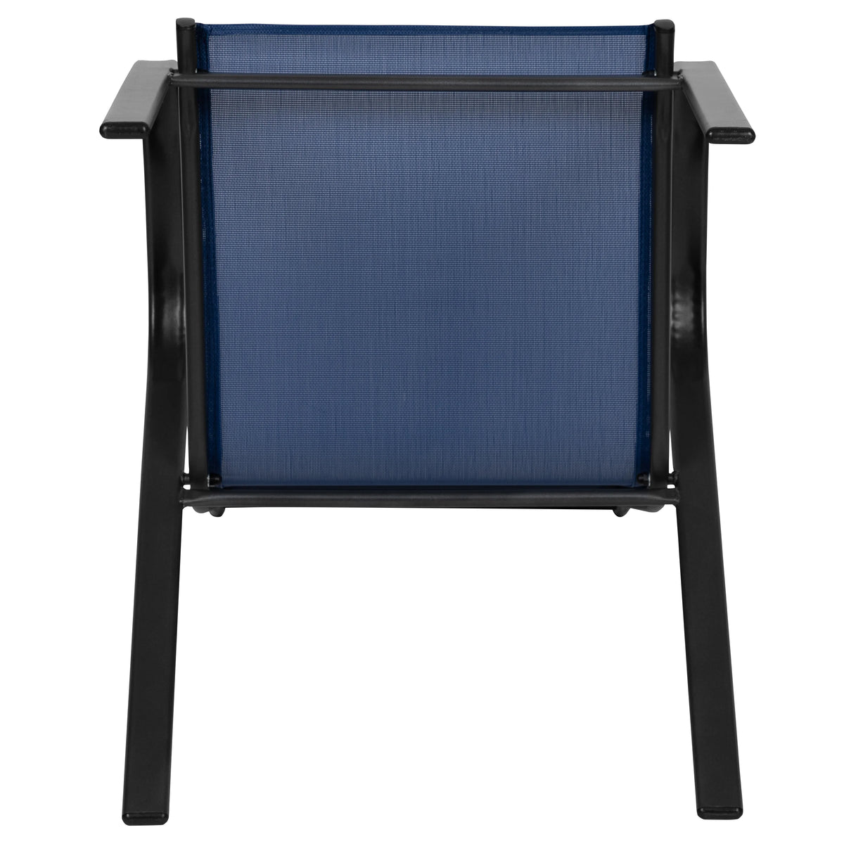 Emma + Oliver 4 Pack Gray Outdoor Stack Chair with Flex Comfort Material - Patio Stack Chair