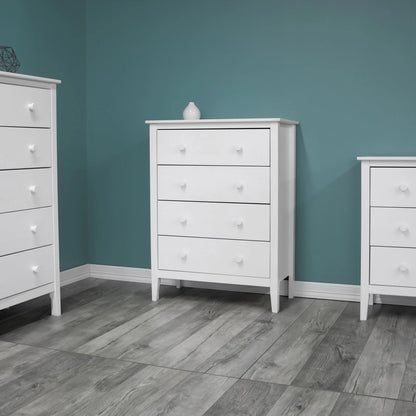Adeptus Solid Wood Easy Pieces 4 Drawer Chest of Drawers - White