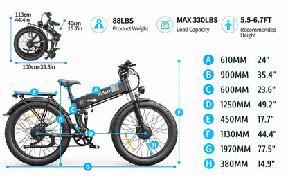 Dual Motor PEAK 3000W Electric Bike for Adults,31mph 48V 23Ah Electric Bicycle,26" Fat Tire Mountain Bike UL2849