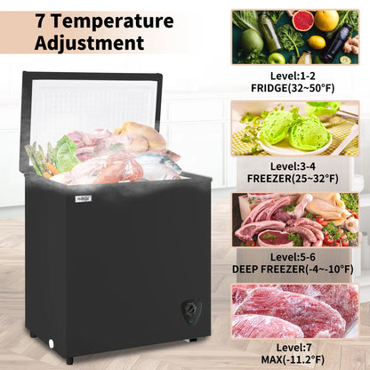 5 Cu ft Freezer, Chest Freezer,Black